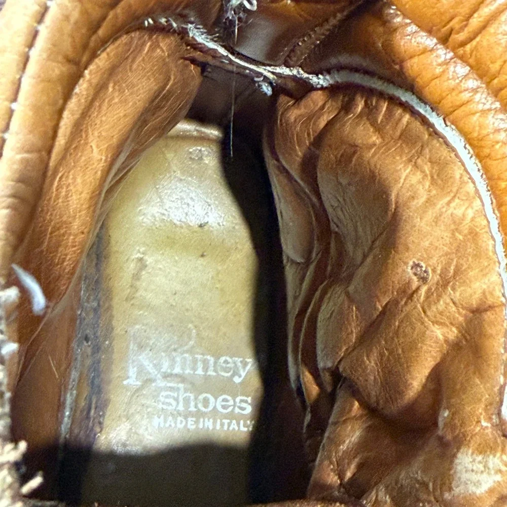 Kinney Shoes Colorado Vintage Hiking Boots Mens 10 Brown Leather Made in Italy